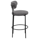 Viola Grey Boucle Upholstered Bar Stools, Set of 2