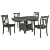 Lavon 5-Piece Oval Extension Dining Set, Medium Grey