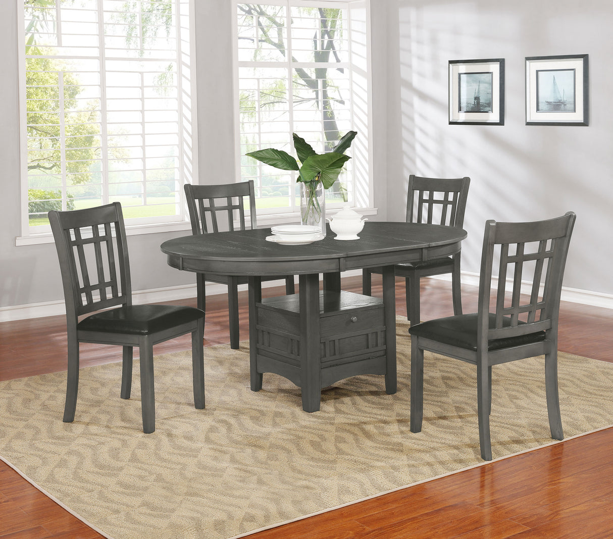 Lavon Wood Dining Side Chair - Medium Grey (Set of 2)