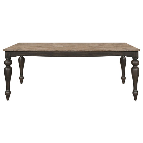 Bridget Rectangular 79-Inch Dining Table Brown Brushed