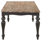 Bridget Rectangular 79-Inch Dining Table Brown Brushed