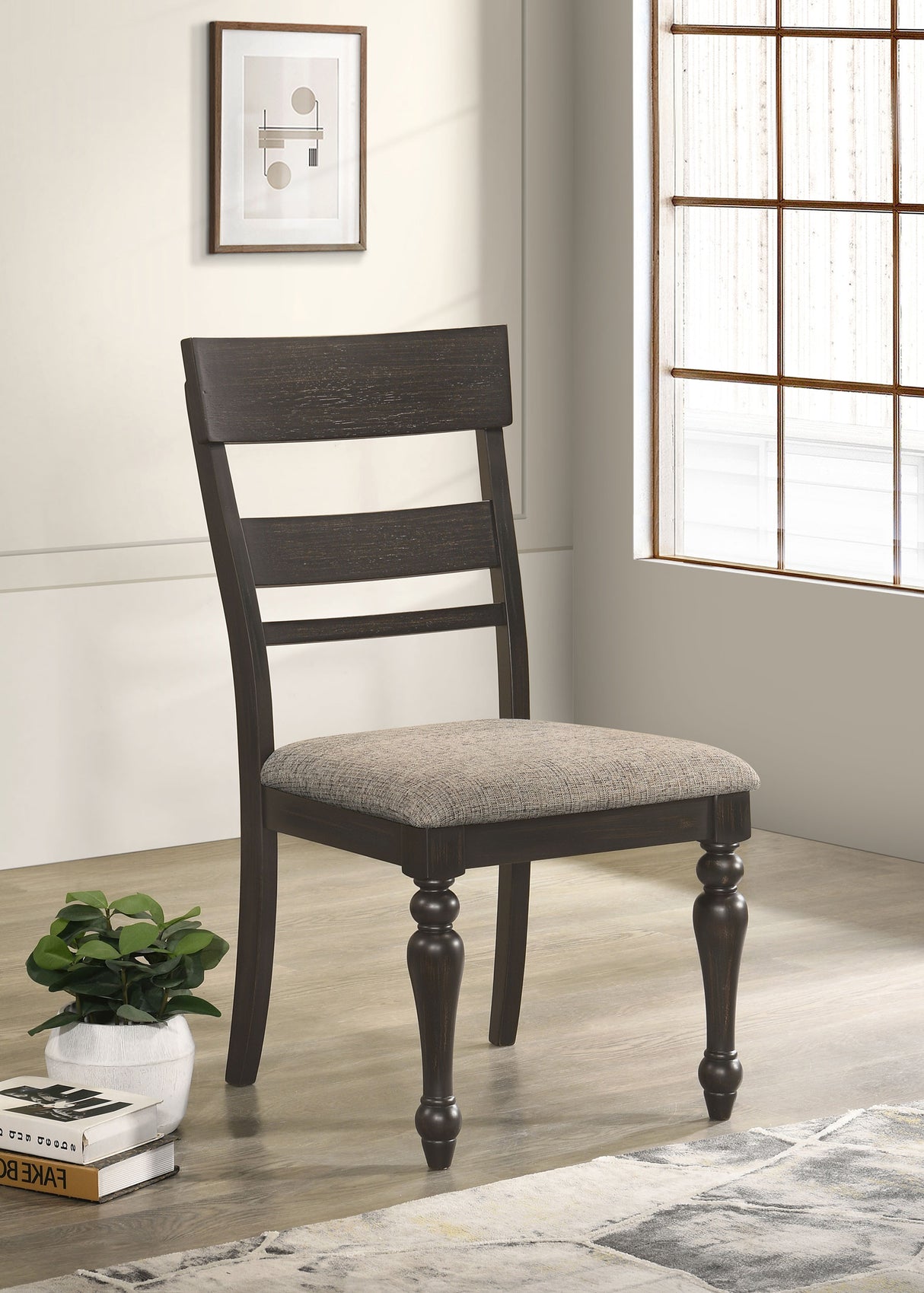 Bridget Wood Dining Side Chair Charcoal, Set of 2