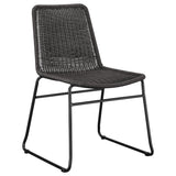 Aviano 5-Piece Round Glass Dining Table Set Gunmetal