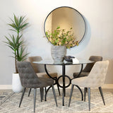 Aviano Round 48-Inch Glass Top Dining Table - Gunmetal