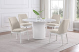 Carissa Upholstered Dining Side Chair, Beige (Set of 2)