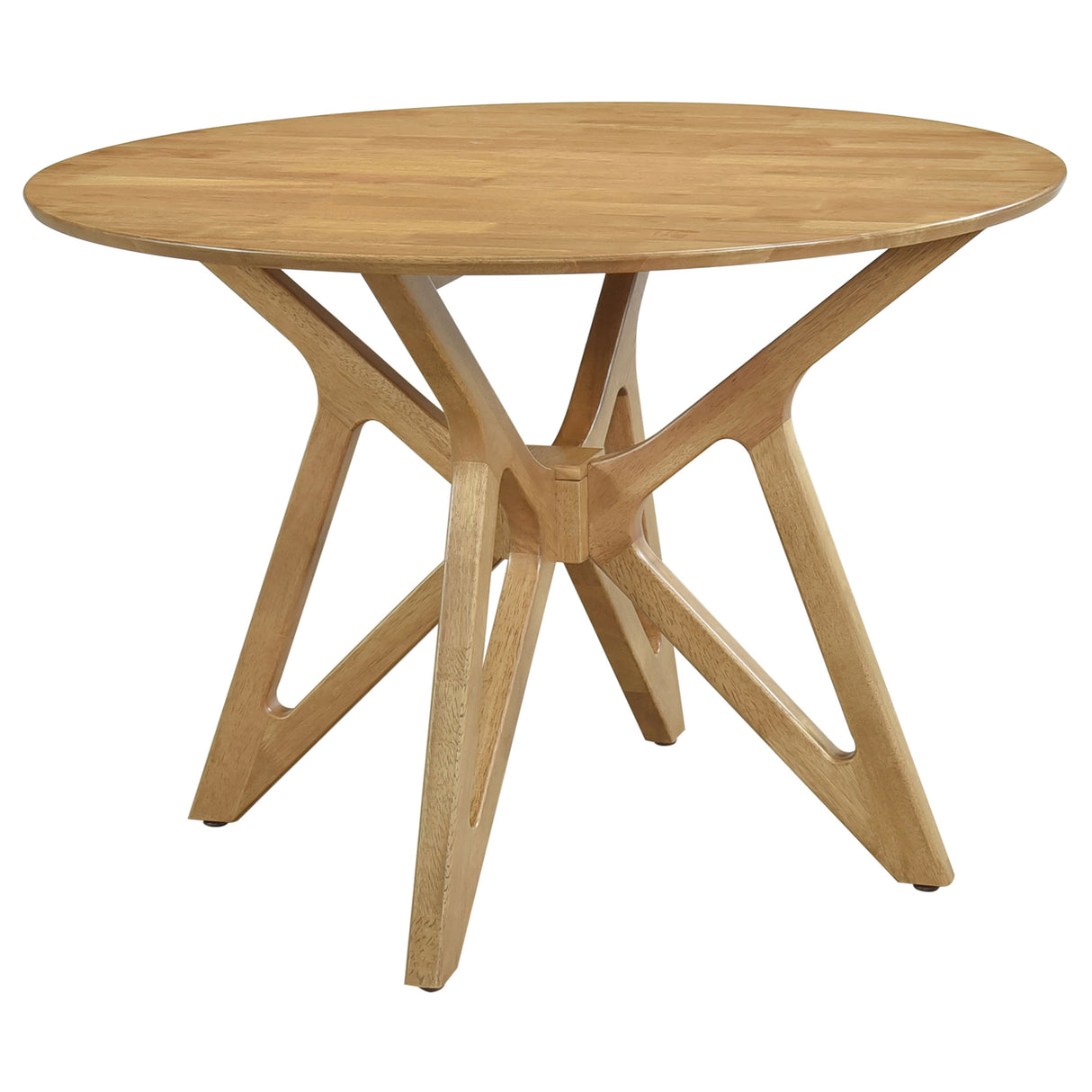 Elowen Round 42-Inch Solid Wood Dining Table Light Walnut