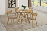 Elowen Round 42-Inch Solid Wood Dining Table Light Walnut