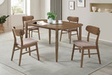 Dortch 5-Piece Oval Walnut Wood Dining Set
