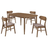 Dortch 5-Piece Oval Walnut Wood Dining Set