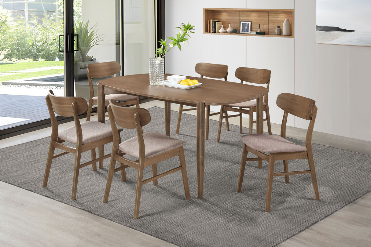 Dortch Oval 63-Inch Solid Wood Dining Table in Walnut