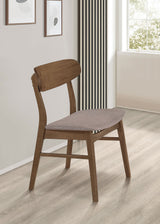 Dortch Dining Side Chair Walnut and Brown, Set of 2
