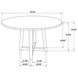 Dinah 5-Piece Round Walnut Dining Set