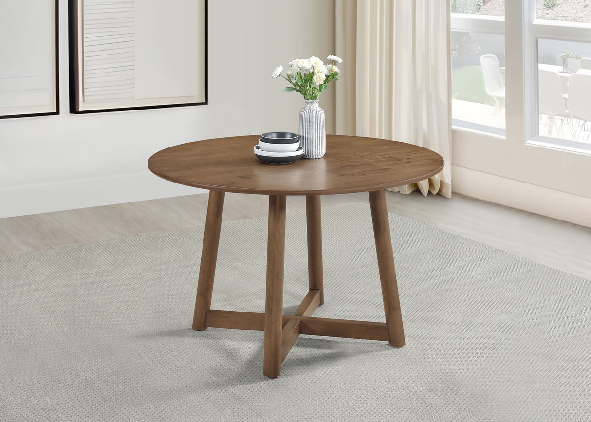 Dinah Round 47-inch Walnut Dining Table