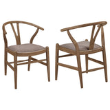 Dinah Wood Wishbone Dining Side Chair Walnut Set of 2