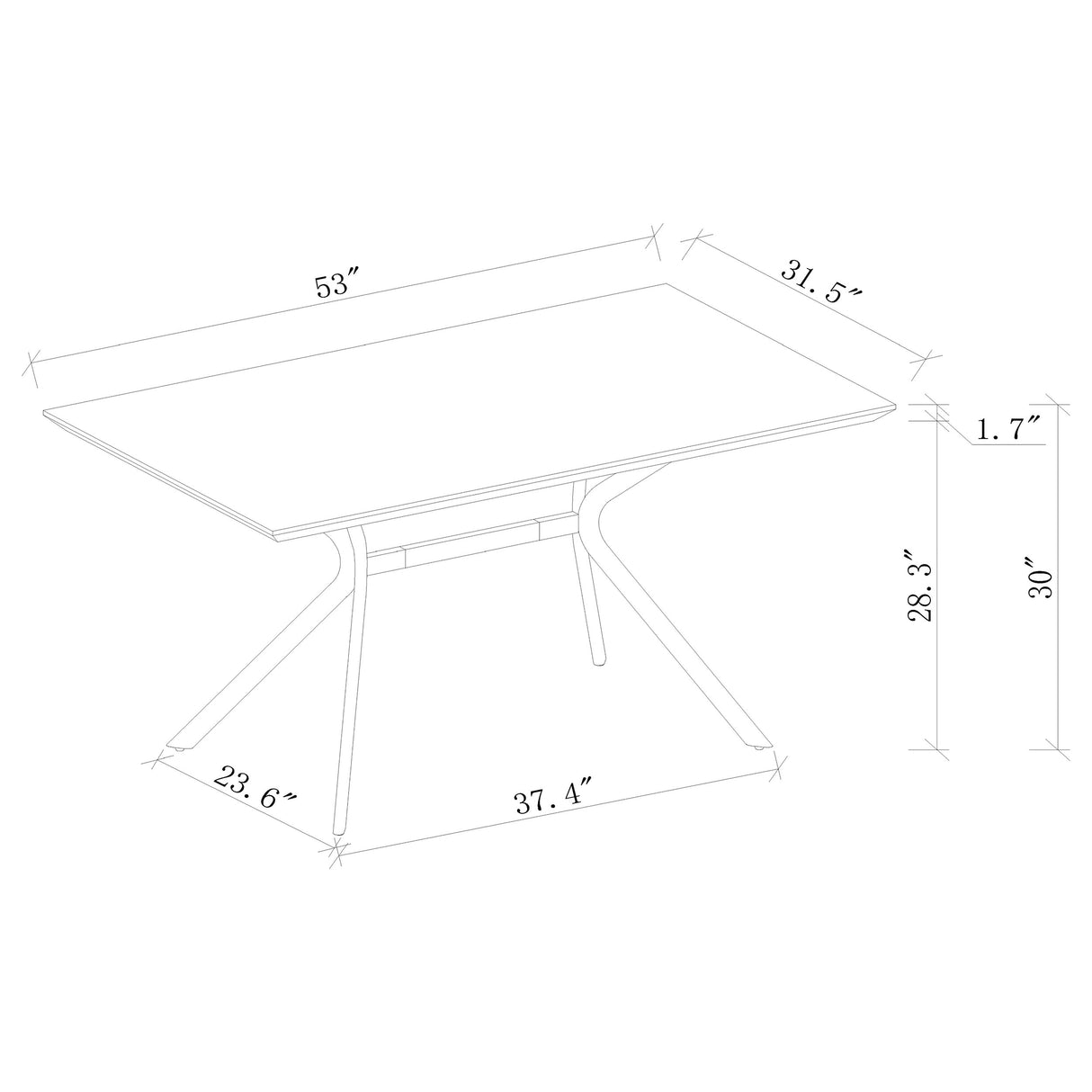 Edgecreek 53-Inch Light Brown Composite Wood Dining Table