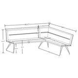 Dodson Fabric Upholstered L-Shaped Nook Dining Bench Grey