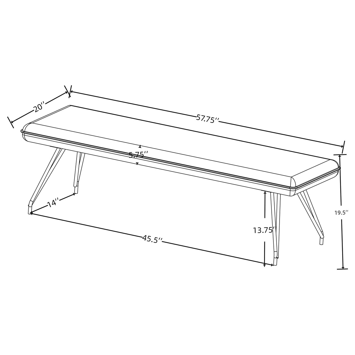 Dodson Grey Fabric Upholstered Dining Bench