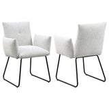 Ackland Upholstered Dining Arm Chair Light Grey Set of 2