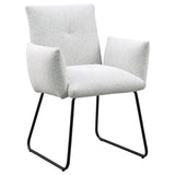 Ackland Upholstered Dining Arm Chair Light Grey Set of 2