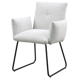 Ackland Upholstered Dining Arm Chair Light Grey Set of 2