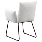 Ackland Upholstered Dining Arm Chair Light Grey Set of 2
