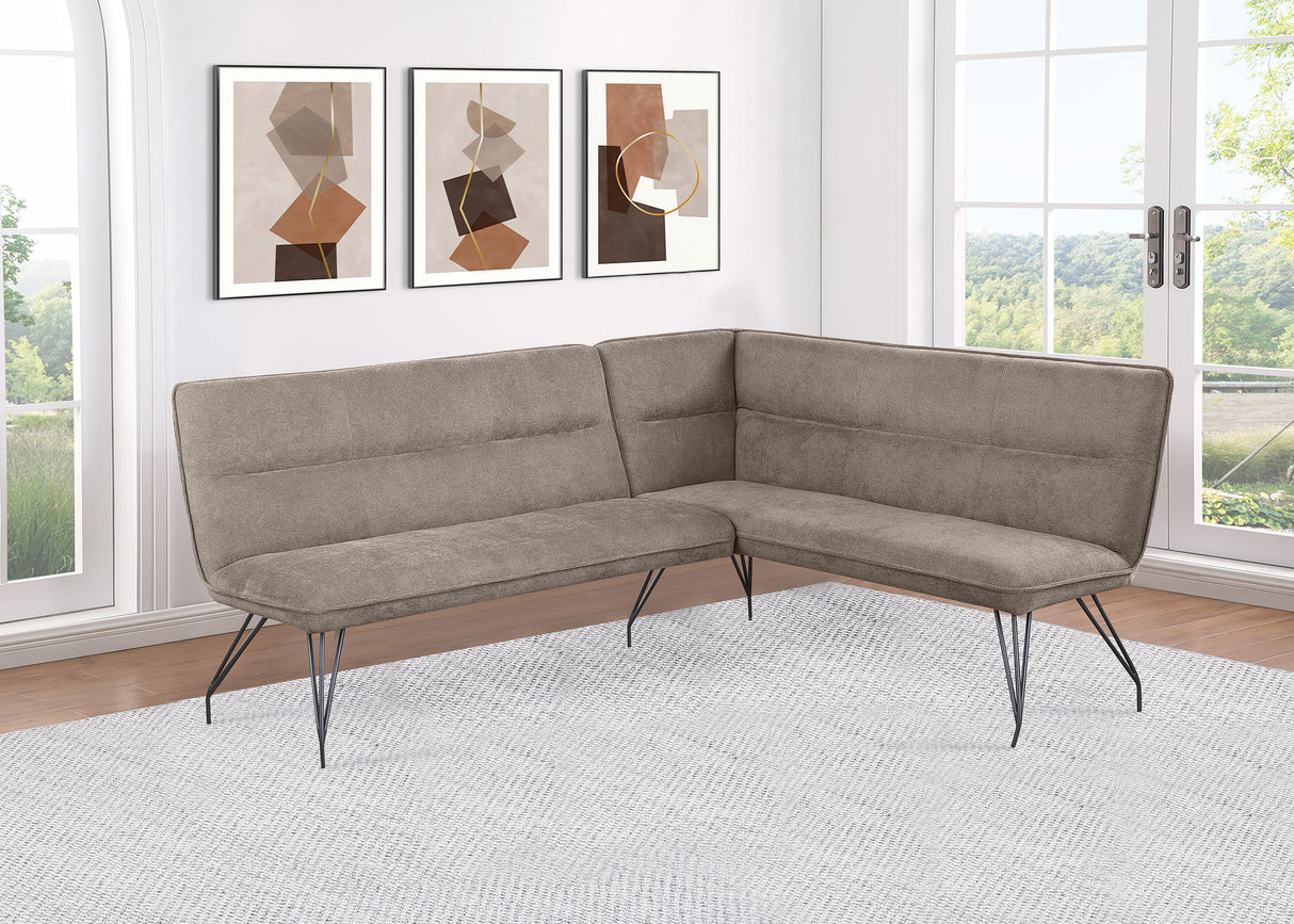 Dodson Fabric Upholstered L-Shaped Nook Dining Bench - Taupe