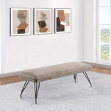 Dodson Fabric Upholstered Dining Bench in Taupe