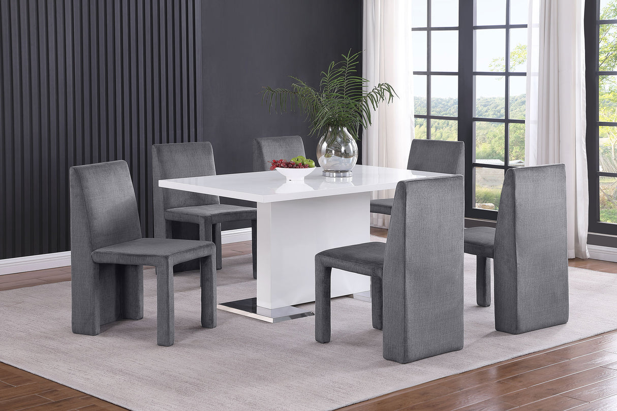 Tordera Velvet Upholstered Dining Side Chair Grey, Set of 2