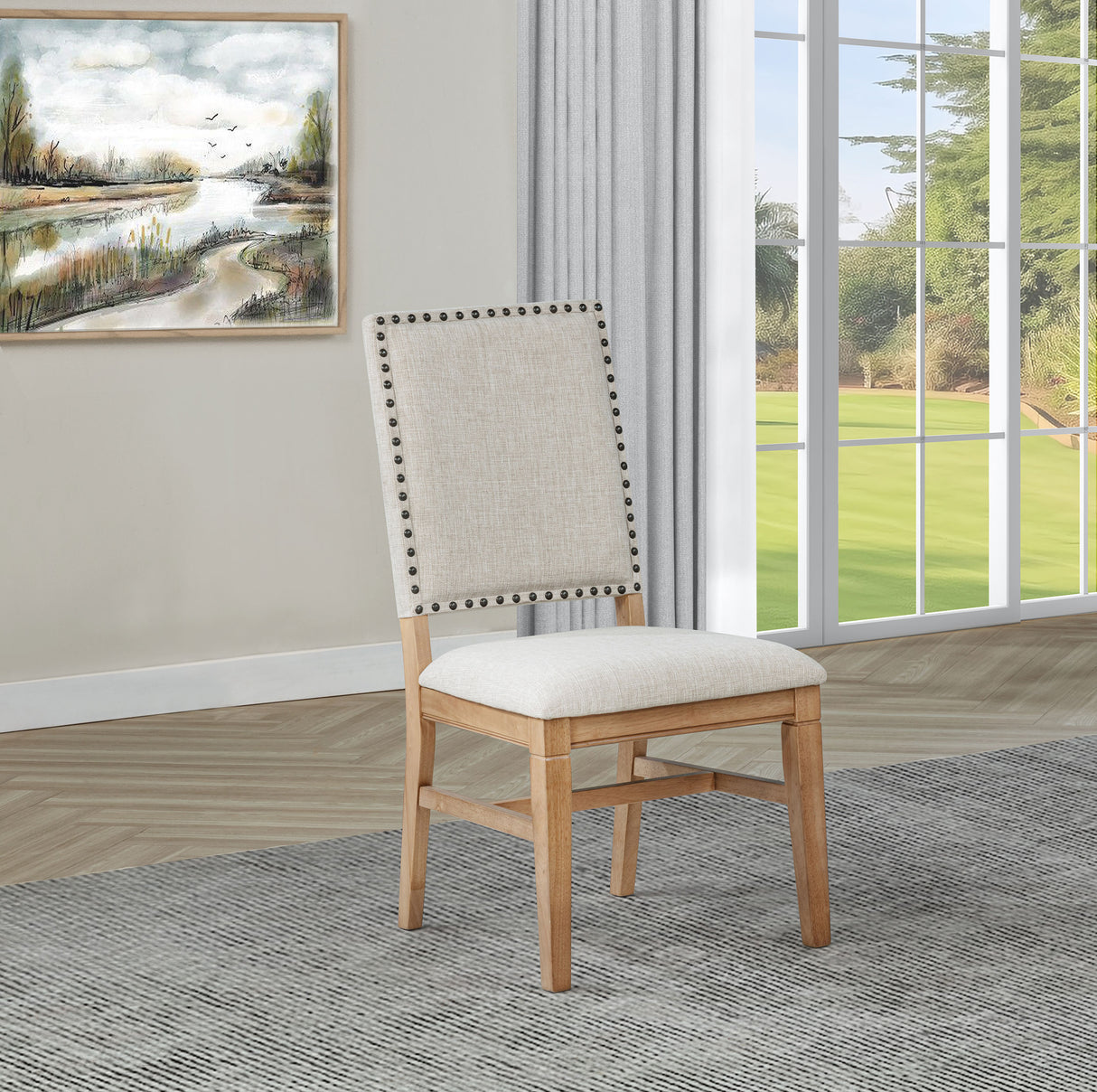 Middleton Upholstered Dining Side Chair, Beige (Set of 2)