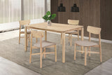 Parkridge 5-Piece 59-Inch White Washed Wood Dining Set