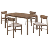 Parkridge 5-Piece 59-Inch Wood Dining Set, Natural Walnut