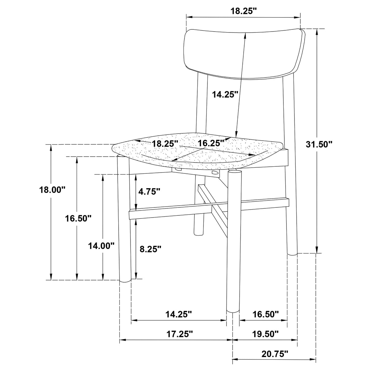 Parkridge 5-Piece 59-Inch Wood Dining Set, Natural Walnut