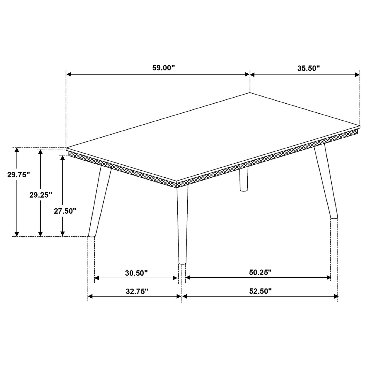 Onslow 59-Inch Rectangular Dining Table Dark Brown