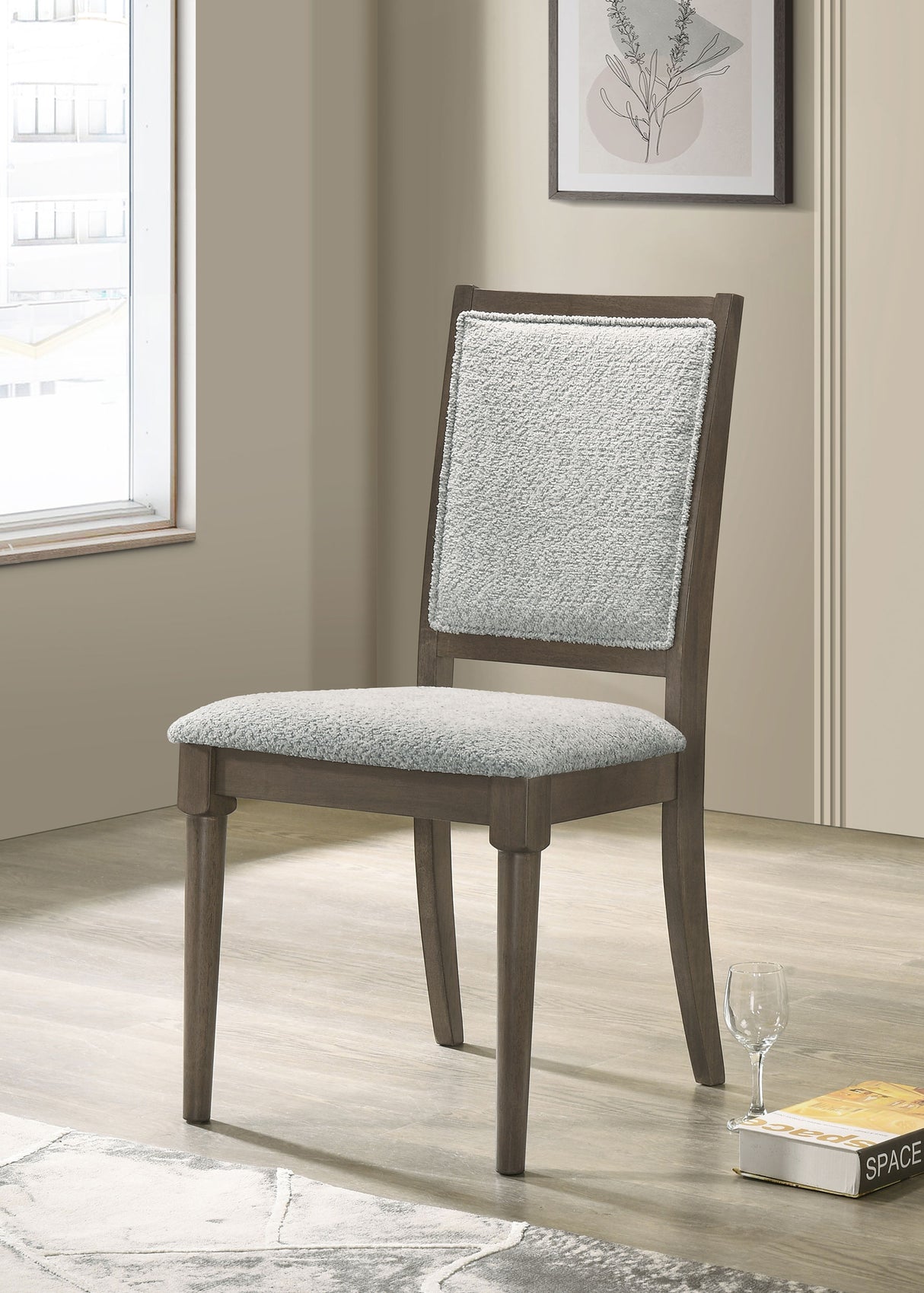 Onslow Upholstered Dining Side Chair Dark Brown Set of 2