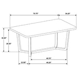 Biloxi 5-Piece 71-Inch Rectangular Dining Set in Greyish Brown