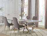 Antoine 5-Piece Grey Dining Set with Glass Top Table