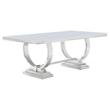 Antoine 7-Piece Rectangular Glass Dining Table Set, Grey