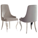 Antoine Grey Velvet Upholstered Dining Chair Set of 2