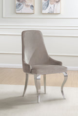 Antoine Grey Velvet Upholstered Dining Chair Set of 2