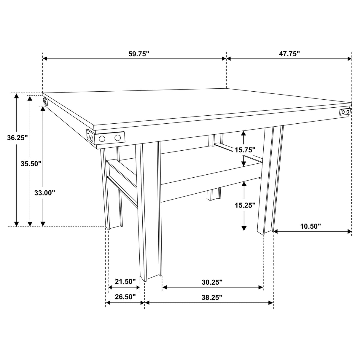 Patterson 5-Piece Counter Height Dining Set Mango Oak