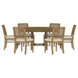 Arini 7-Piece Round Dining Set - Sand Wash