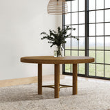 Arini 60-Inch Round Wood Dining Table, Sand Wash