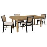 Arini 5-Piece Extension Dining Set Sand Wash and Black
