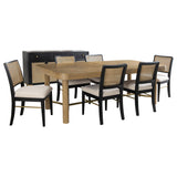 Arini 7-Piece Extension Dining Set Sand Wash and Black