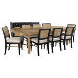 Arini 9-Piece Extension Dining Set Sand Wash and Black