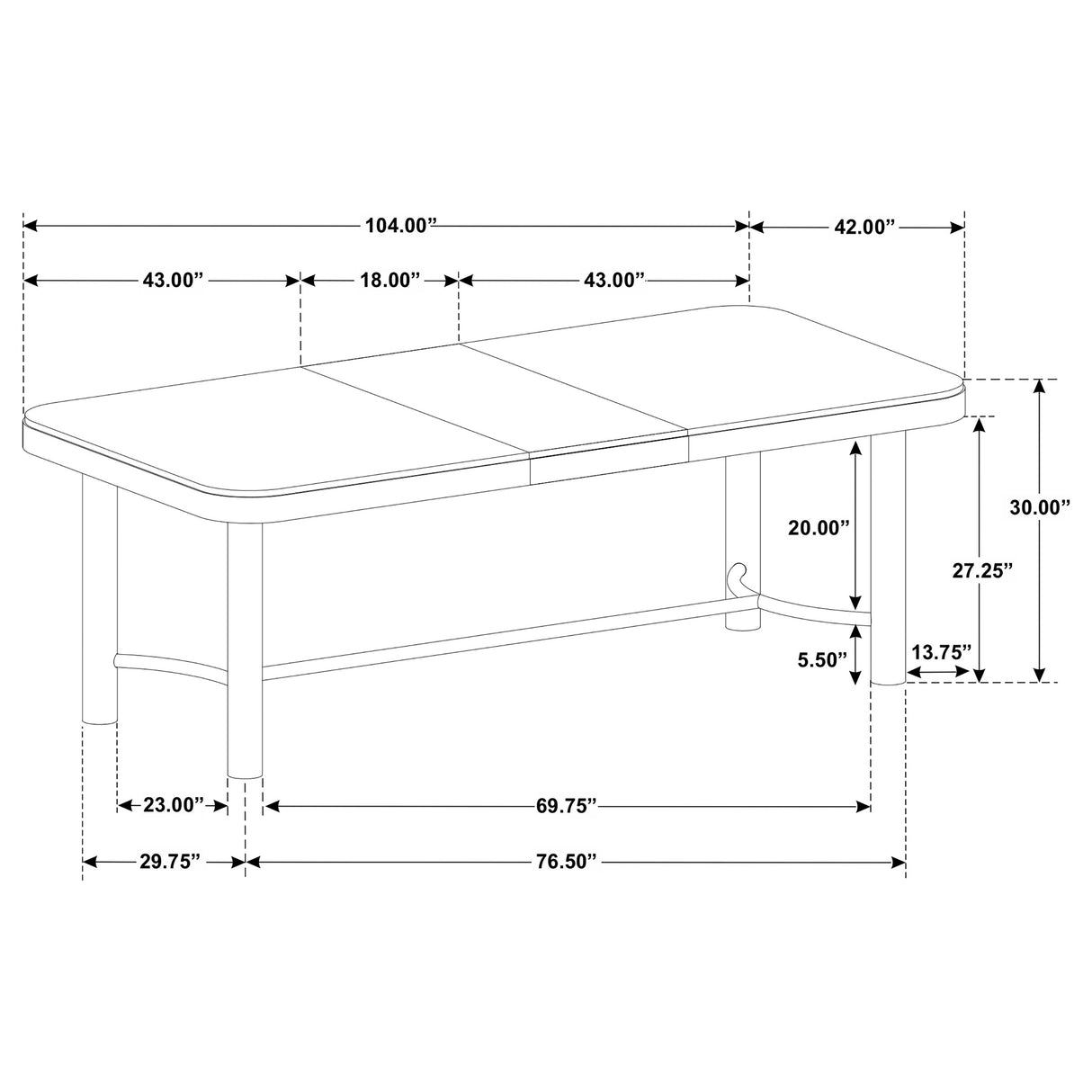 Arini 104-Inch Extension Dining Table, Sand Wash