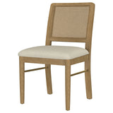 Arini Rattan Cane Dining Side Chair, Cream - Set of 2