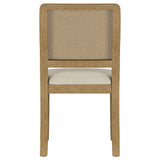 Arini Rattan Cane Dining Side Chair, Cream - Set of 2