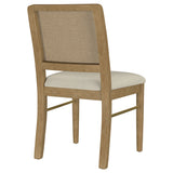 Arini Rattan Cane Dining Side Chair, Cream - Set of 2