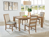 Bruner 5-Piece 72-Inch Dining Set in Natural Brown